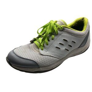 Vionic Womens Size 9 White Gray Venture Lace Up Athletic Shoes Walking Sneakers